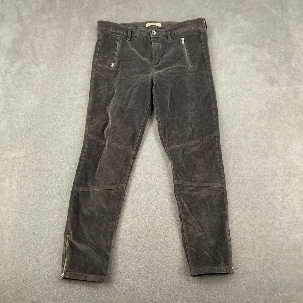 Banana Republic Pants Mens 31 Gray Corduroy Cotton Mid Rise Skinny Leg Ankle Zip